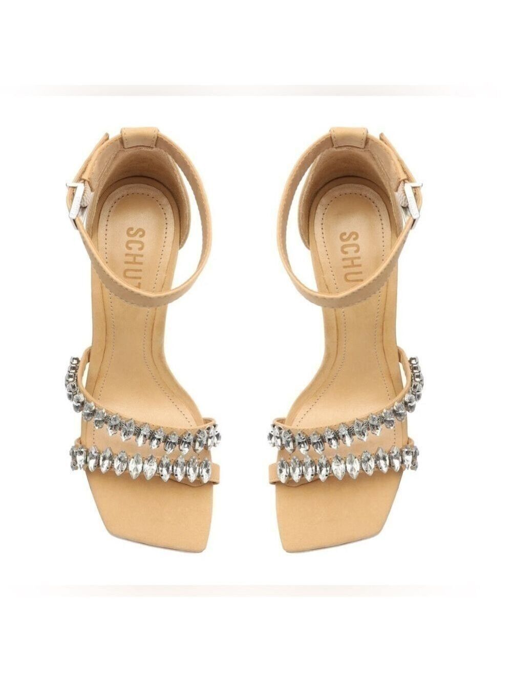 Women’s Shutz Linsey Nubuck Beige Sandal Heels Size 9.5 US! - Picture 8 of 8